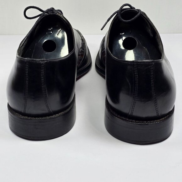 Rangoni Firenze Men's Black Leather Woven Oxfords, Sz 9M - Picture 8 of 10
